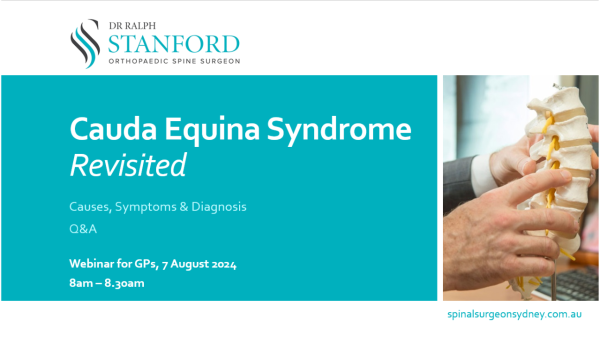 Cauda Equina Syndrome Revisited 2024 webinar screen